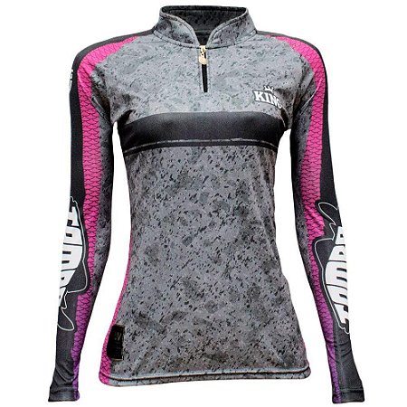 Camiseta Pesca King Feminina Baby Look KFF-609S com Proteção UV+