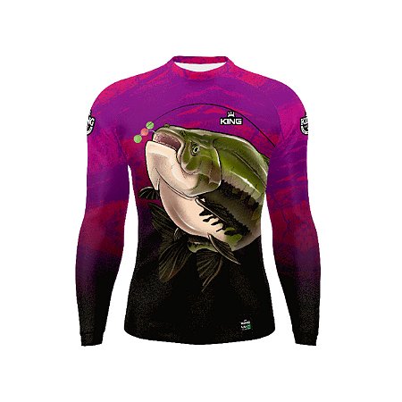 Camiseta Pesca Infantil King Manga Longa KFF-609Ni com Proteção UV+