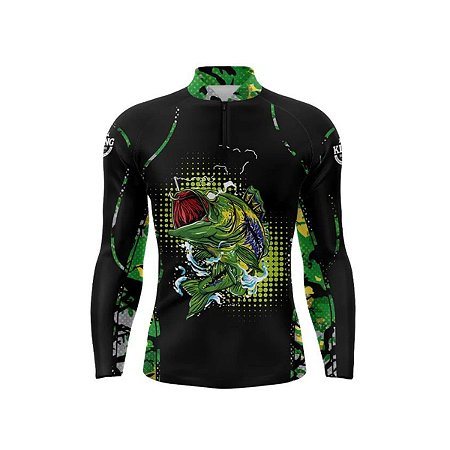 Camiseta Pesca King Manga Longa KD-145 com Proteção UV+