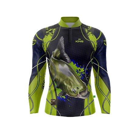 Camiseta Pesca King Manga Longa KFF-610 com Proteção UV+