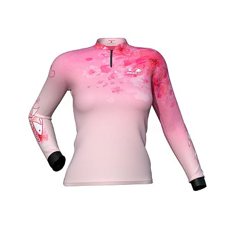 Camisa Pesca Presa Viva Feminina Baby Look PV10 Proteção UV50+