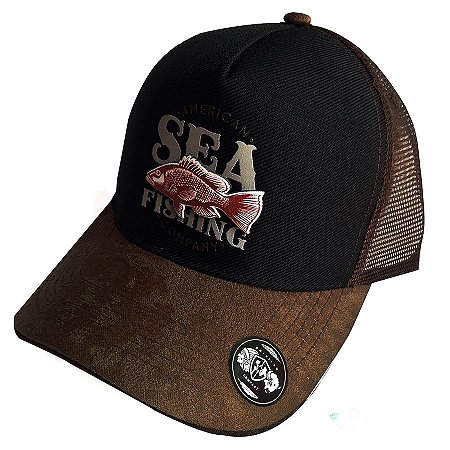 Boné de Pesca Sea Fishing Auto Relevo + Telado