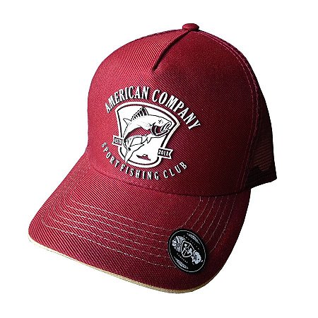 Boné de Pesca American Company Bordô Auto Relevo + Telado