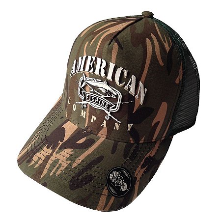 Boné de Pesca American Company Camuflado Auto Relevo + Telado