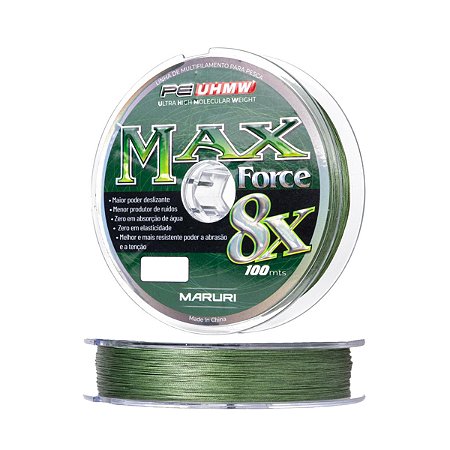 Linha Multifilamento Maruri Max Force 8X PE-UHMW Verde 100m (Unidade)