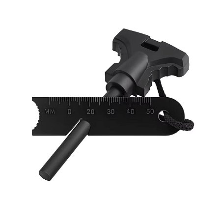 Pederneira Maciça Magnésio 11cm Acendedor de Fogo com Riscador