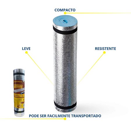 Isolante Térmico 6mm Solteiro Aluminizado Camping Trilha Guepardo 180x50cm