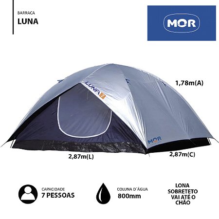 Barraca Camping Mor Luna 7 Pessoas Coluna D’Água 800mm