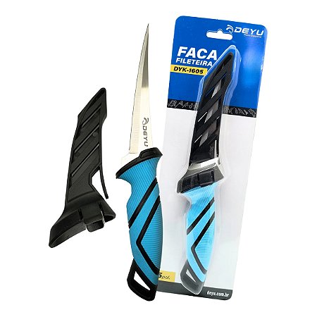 Faca Filetadeira Fileteira Deyu Nickel 5" (28cm) DYK-1605 com Bainha