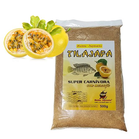 Massa Japonesa Tilajapa Maracujá 500g Extra Forte Isca Pesqueiro Tilápia Pacu Carpa