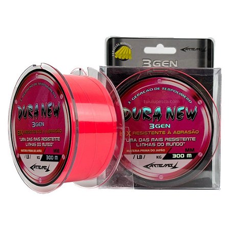 Linha Duranew Monofilamento Artemis Dura New 8x Rosa 300m Pesqueiro