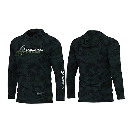 Camisa Presa Viva Graphic Line Poliamida 28 Thiago Aguera C/ Capuz Proteção UV50+