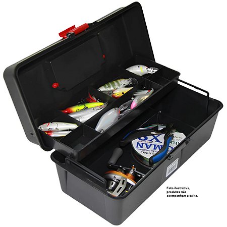 Caixa para pesca Laguna 12" Estojo Emifran EF 353 Caixa Organizadora com Bandeja Deslizante