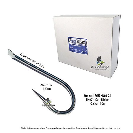 Anzol Profissional Marine Sport 43621 Nº7 Ponta Angulada 100p