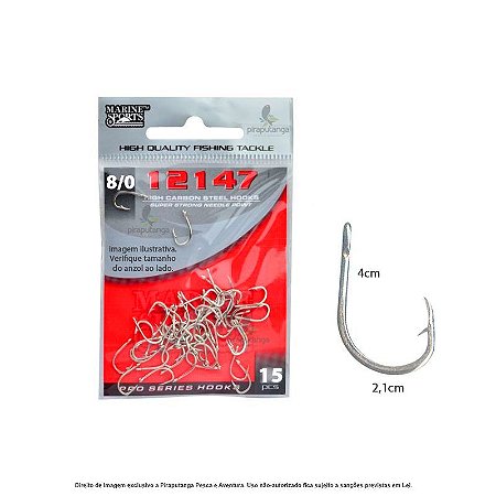 Anzol Marine Sports 12147 Nº8/0 - 15p (Anzol Curto)