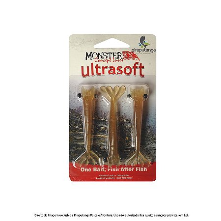 Isca Artificial Camarão Monster3x Ultrasoft 9cm, Gasoline