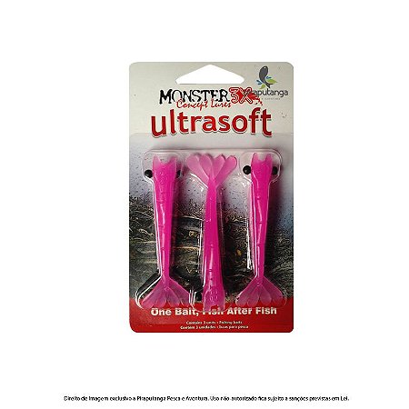 Isca Artificial Camarão Monster3x Ultrasoft 9cm, Pink