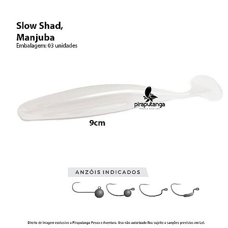 Isca Artificial Monster3x Slow Shad 9cm Manjuba 3p