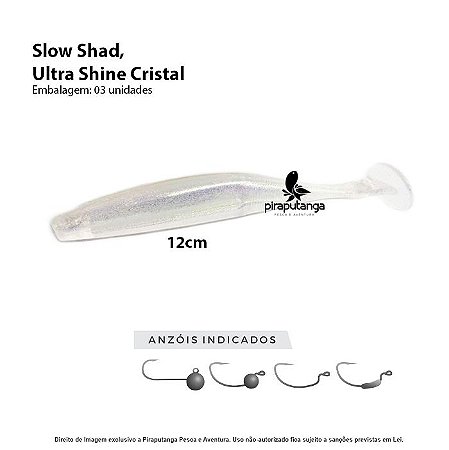 Isca Artificial Monster3x Slow Shad 12cm Ultra Shine Cristal 3p