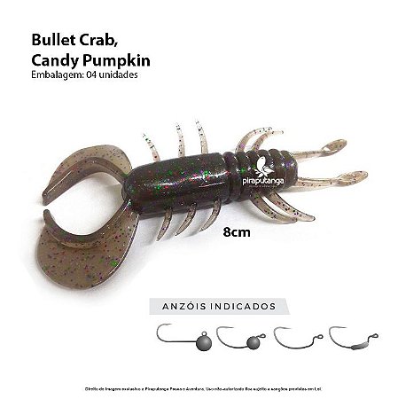 Isca Artificial Monster3x Bullet Crab 8cm Candy Pumpkin 4p