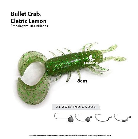 Isca Artificial Monster3x Bullet Crab 8cm Eletric Lemon 4p