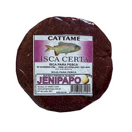Massa Pronta Pesca Cattame Jenipapo Tablete 500g