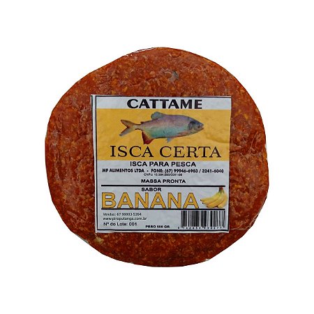 Massa Pronta Pesca Cattame Banana Tablete 500g