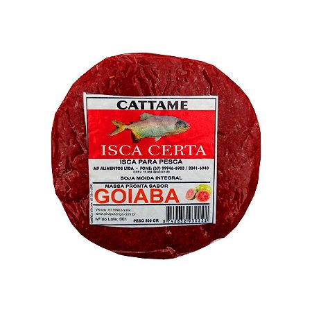 Massa Pronta Pesca Cattame Goiaba Vermelha Tablete 500g
