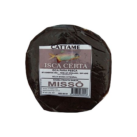 Massa Pronta Pesca Cattame Missô Tablete 500g