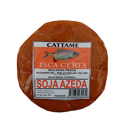 Massa Pronta Pesca Cattame Soja Azeda Tablete 500g