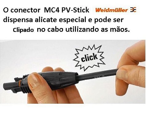 Conector  MC4 Pv Stick Weidmuller engate rápido (par)