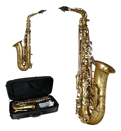 Sax Alto Konig Custom Profissional Fosco Luxo Completo com Estojo