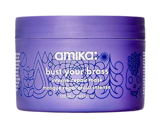 Amika Bust Your Brass Cool Blonde Purple Intense Repair Hair Mask - Edição Limitada