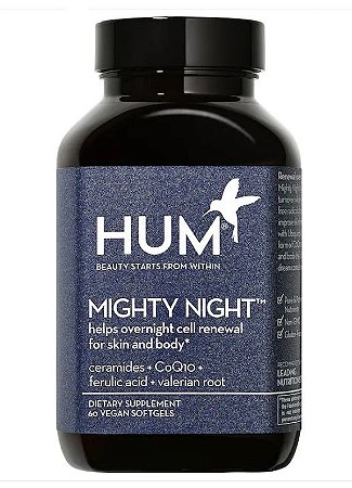 HUM Nutrition Mighty Night™ Overnight Renewal Supplement with Ceramides, CoQ10, & Ferulic Acid