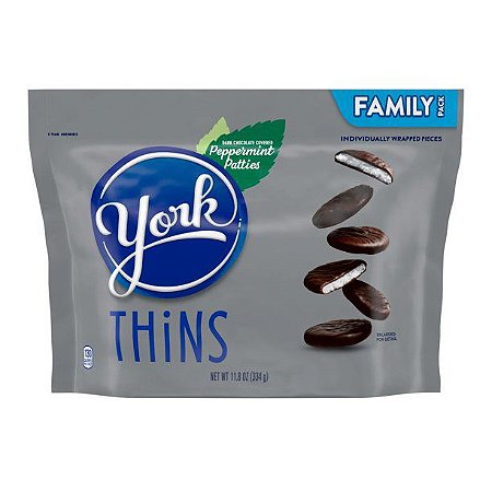 York THiNS Dark Chocolate Peppermint Patties Candy, Gluten Free, Individually Wrapped