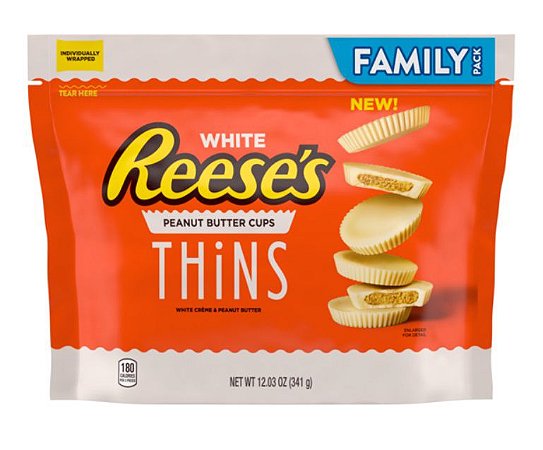 Reese's White Crème Peanut Butter THINS, Resealable Bag