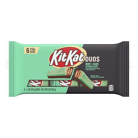 KitKat Duos Dark Chocolate and Mint Creme Wafer Candy, Individually Wrapped
