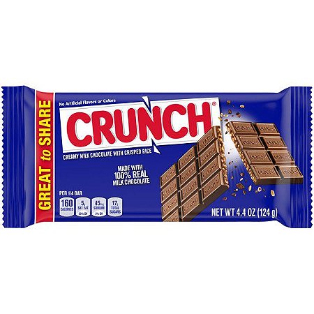 Crunch 100% Real Milk Chocolate Candy Bars Individually Wrapped