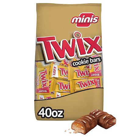 Twix Caramel Mini Chocolate Cookie Bars Candy - Consumos da Martina