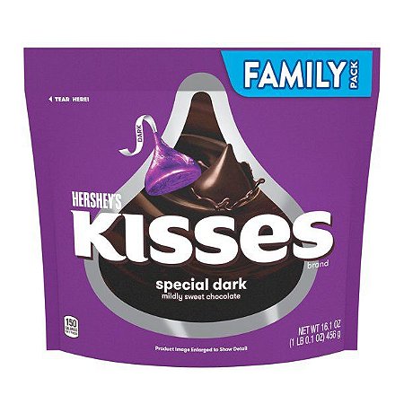 Hershey's Kisses Special Dark Mildly Sweet Chocolate Candy Family
