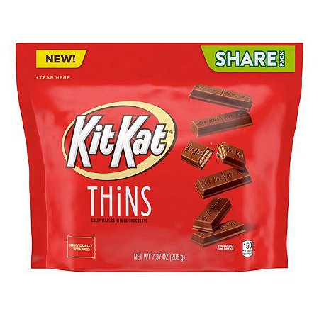 KitKat Thins Milk Chocolate Wafer Candy Bars Individually Share Pack