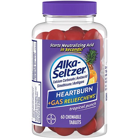 Alka Seltzer Heartburn Relief + Gas Relief Chews Tropical Punch