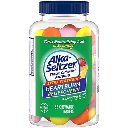 Alka Seltzer Heartburn Relief + Antacid Chews Assorted Fruit