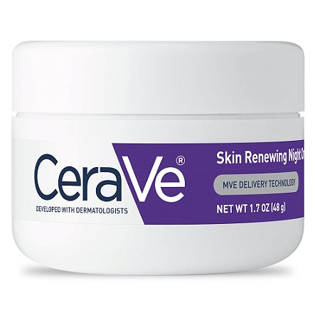 CeraVe Skin Renewing Night Cream Niacinamide, Peptide Complex, and Hyaluronic Acid Moisturizer for Face