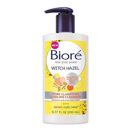 Bioré Witch Hazel Clarifying Salicylic Acid Face Wash for Oily Acne Prone Skin