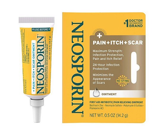 Neosporin Pain Itch Scar Antibiotic Ointment with Bacitracin