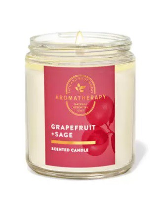 Aromatherapy Grapefruit Sage Single Wick Candle