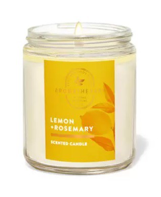 Aromatherapy Lemon Rosemary Single Wick Candle