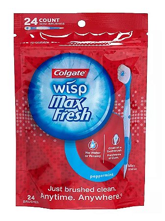 Colgate Max Fresh Wisp Disposable Mini Travel Toothbrushes Peppermint