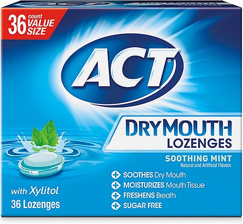 ACT Dry Mouth Lozenges With Xylitol Soothing Mint